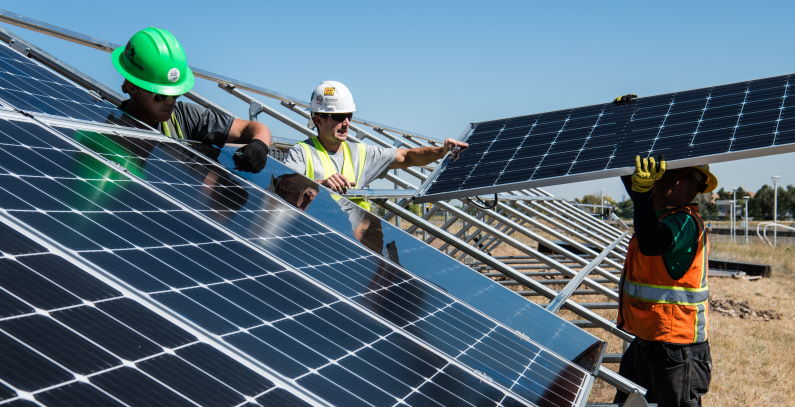 Solar panel field installation